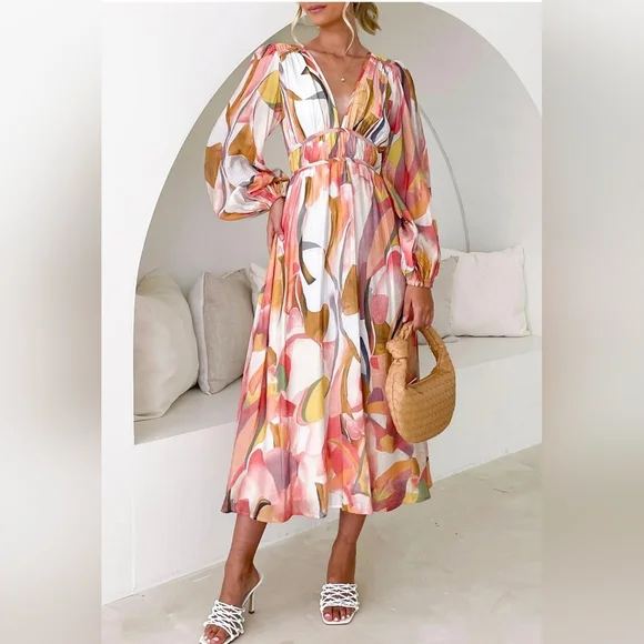 Maxigerui Long Sleeve Boho Maxi #634 - Picture 7 of 9